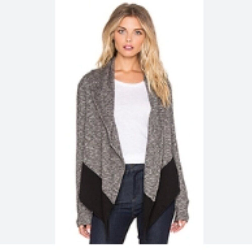 Like New! Bobi Women's Gray and Black Open Cardigan In Size M